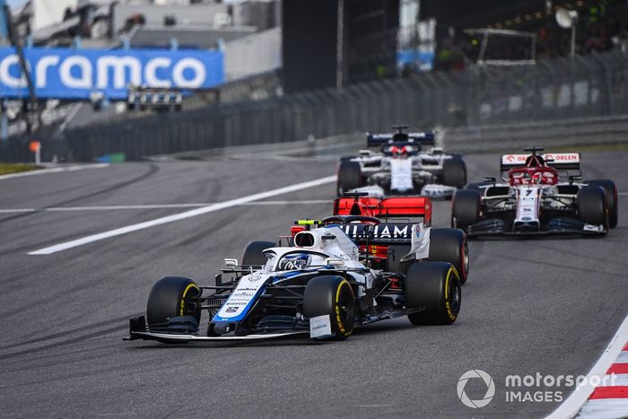 Nicholas Latifi, Williams FW43, Sebastian Vettel, Ferrari SF1000, Kimi Raikkonen, Alfa Romeo Racing C39