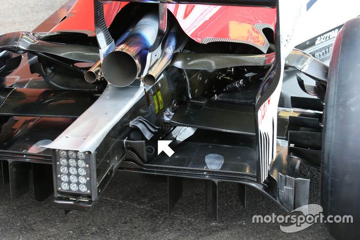 Detalle de las aletas traseras del Sauber C37