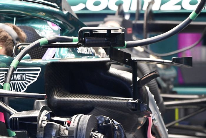 Actualización de los sidepods y el ala de los espejos laterales del Aston Martin AMR21
