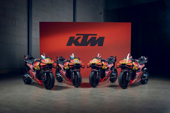 Sepeda motor Pedro Acosta, Red Bull KTM Factory Racing, Brad Binder, Red Bull KTM Factory Racing, Enea Bastianini, Red Bull KTM Tech 3, Maverick Vinales, Red Bull KTM Tech 3
