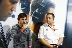 Fernando Alonso, McLaren, Zak Brown, Executive Director, McLaren Technology Group, host a press conference