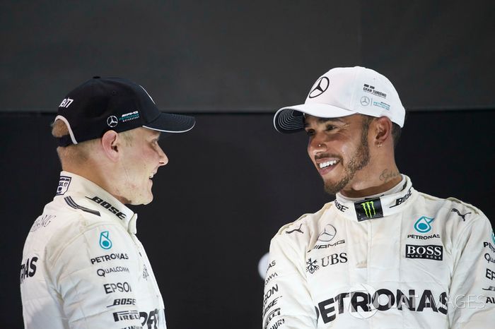 Podium: Race winner Valtteri Bottas, Mercedes AMG F1, second place Lewis Hamilton, Mercedes AMG F1