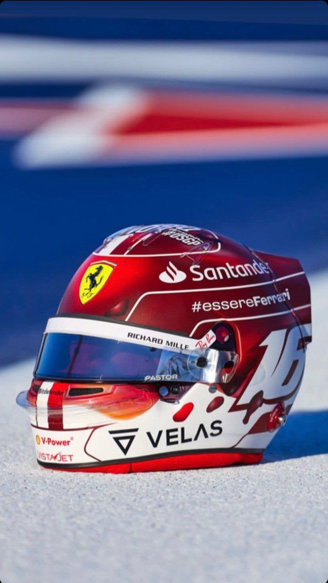 Casco de Charles Leclerc, Ferrari, Austin
