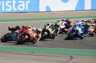 La chute de Jorge Lorenzo, Ducati Team derrière Marc Marquez, Repsol Honda Team