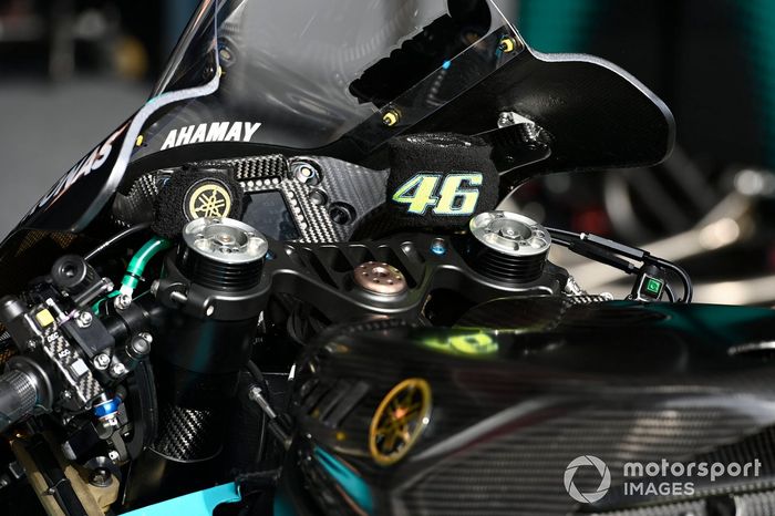 Detalle de la moto de Valentino Rossi, Petronas Yamaha SRT