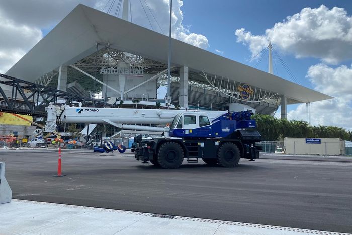 Aspectos de la construcción de la pista para el GP de Miami