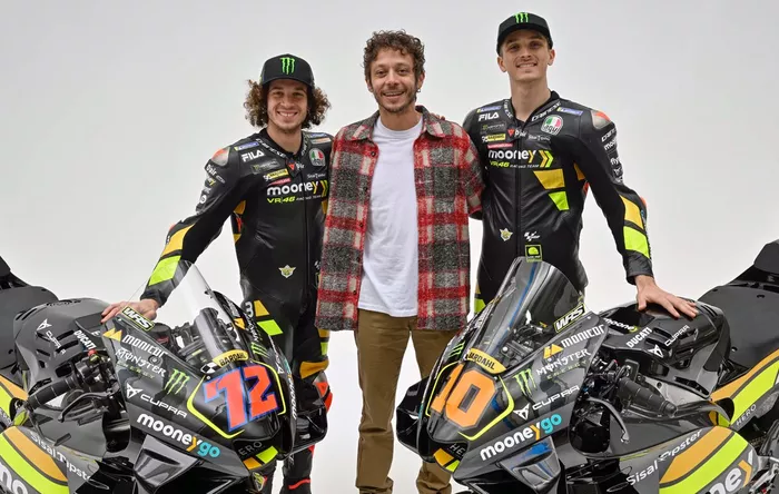 Luca Marini, Marco Bezzecchi, VR46 Racing Team con Valentino Rossi