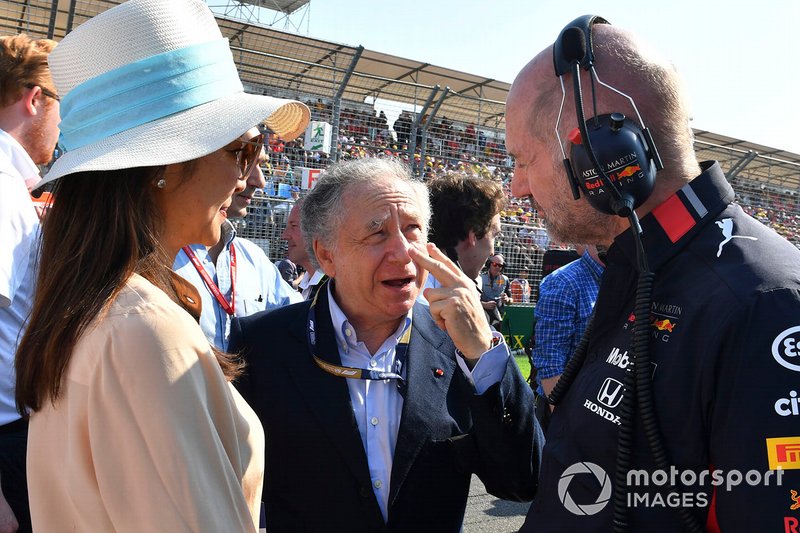 Jean Todt, President, FIA, Michelle Yeoh, Adrian Newey, Chief Technical Officer, Red Bull Racing