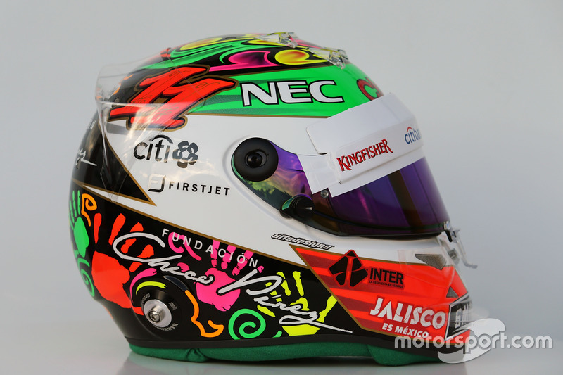 El casco de Sergio Pérez, Sahara Force India F1