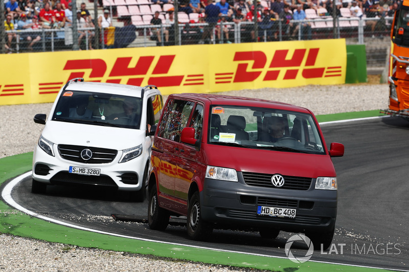 Gravel is cleared from the circuit