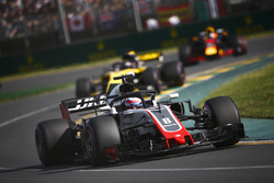 Romain Grosjean, Haas F1 Team VF-18 Ferrari, Nico Hulkenberg, Renault Sport F1 Team R.S. 18, and Daniel Ricciardo, Red Bull Racing RB14 Tag Heuer