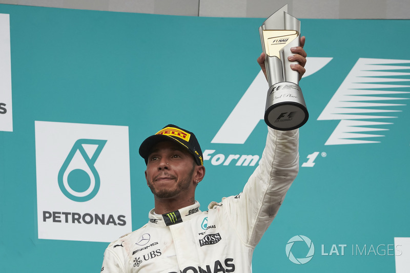 second place Lewis Hamilton, Mercedes AMG F1 on the podium