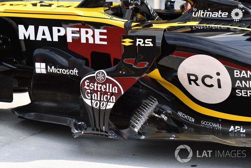 Renault Sport F1 Team R.S. 18 sidepod detail and aero sensor