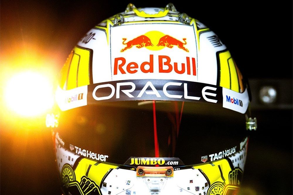 Le casque de Max Verstappen, Red Bull Racing