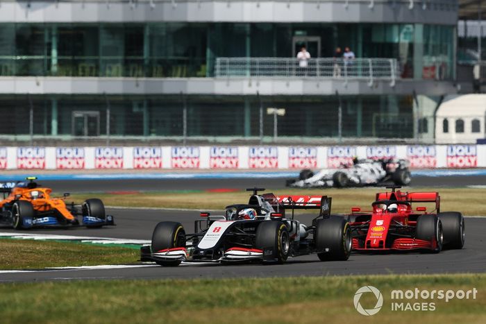 Romain Grosjean, Haas VF-20, Sebastian Vettel, Ferrari SF1000, Lando Norris, McLaren MCL35
