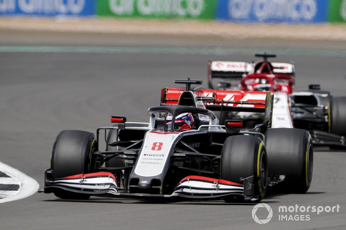 Romain Grosjean, Haas VF-20, Kimi Raikkonen, Alfa Romeo Racing C39