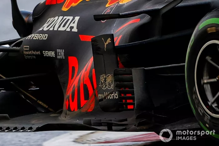Detalle de los pontones del Red Bull Racing RB16