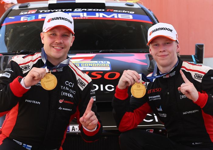 Winner Kalle Rovanperä, Jonne Halttunen, Toyota Gazoo Racing WRT Toyota GR Yaris Rally1