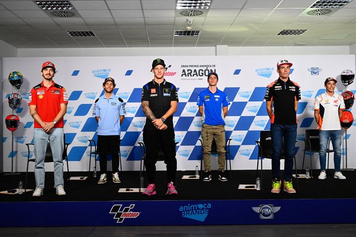 Francesco Bagnaia, Ducati Team, Enea Bastianini, Gresini Racing MotoGP, Fabio Quartararo, Yamaha Factory Racing, Alex Rins, Team Suzuki MotoGP, leix Espargaro, Aprilia Racing Team, Marc Marquez, Repsol Honda Team