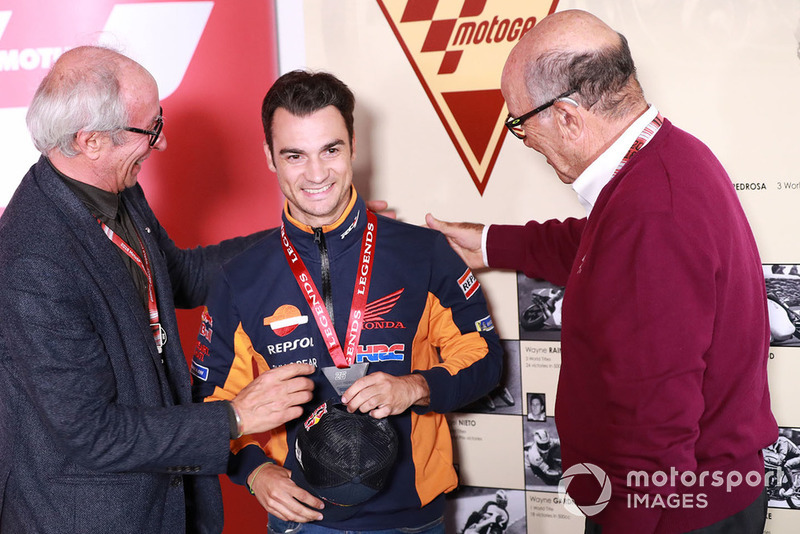 Vito Ippolito, Presidente de la FIM, Dani Dani Pedrosa, Repsol Honda Team, Carmelo Ezpeleta, CEO Dorna Sports
