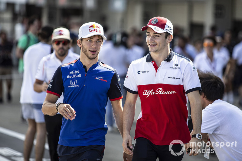 Pierre Gasly, Scuderia Toro Rosso and Charles Leclerc, Sauber