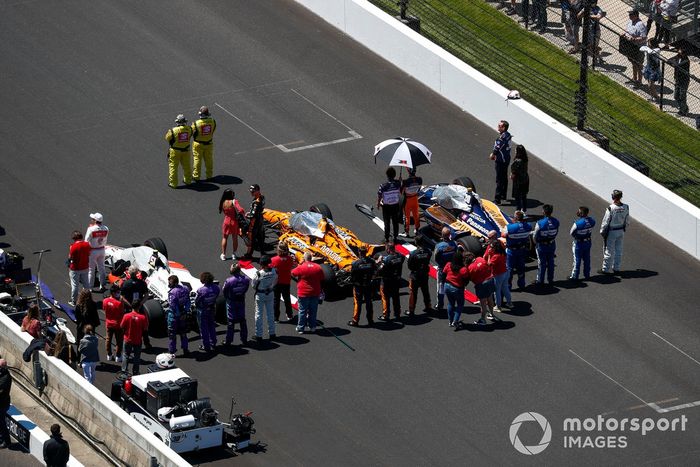 Patricio O'Ward, Arrow McLaren SP Chevrolet, Takuma Sato, Rahal Letterman Lanigan Racing Honda, Pietro Fittipaldi, Dale Coyne Racing with RWR Honda