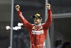 Podium: derde Sebastian Vettel, Ferrari