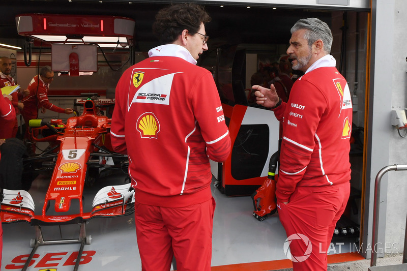 Maurizio Arrivabene, Ferrari Team Principal and Mattia Binotto, Ferrari Chief Technical Officer