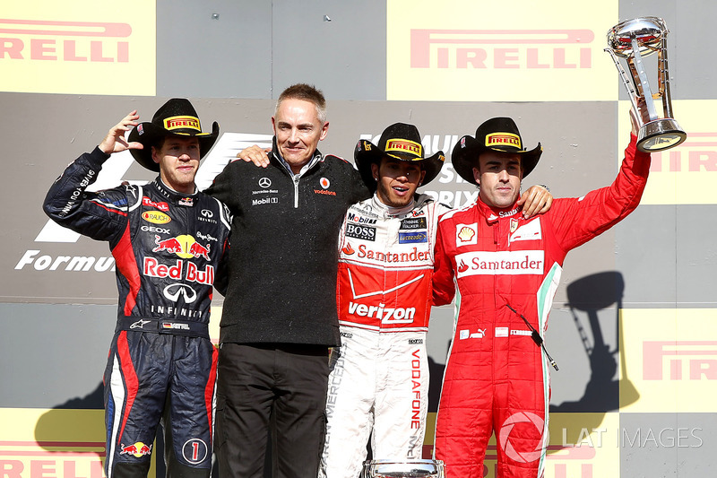 Podium: 1. Lewis Hamilton, McLaren; 2. Sebastian Vettel, Red Bull Racing; 3. Fernando Alonso, Ferrari