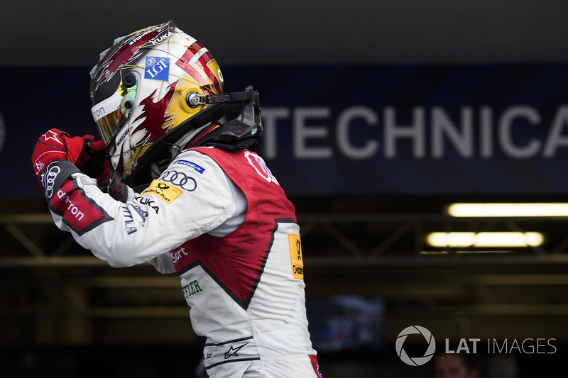 Daniel Abt, Audi Sport ABT Schaeffler, celebrates after winning the race