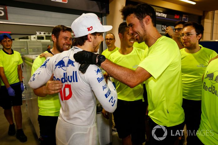 Pierre Gasly, Toro Rosso, celebra