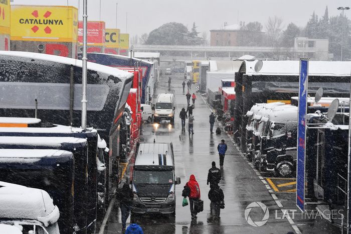 El paddock con nieve