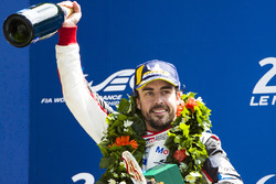 Overall podium: winner Fernando Alonso, Toyota Gazoo Racing