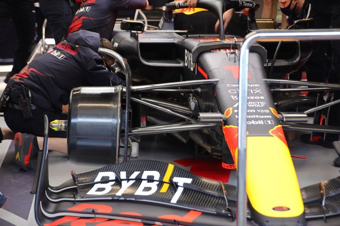 Detalle delantero del Red Bull Racing RB18