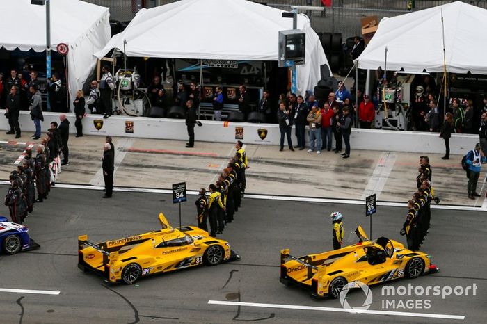 Pre carrera, #84 JDC-Miller Motorsports Cadillac DPi, DPi: Simon Trummer, Stephen Simpson, Chris Miller, Juan Piedrahita, #85 JDC-Miller Motorsports Cadillac DPi, DPi: Misha Goikhberg, Tristan Vautier, Devlin DeFrancesco, Rubens Barrichello