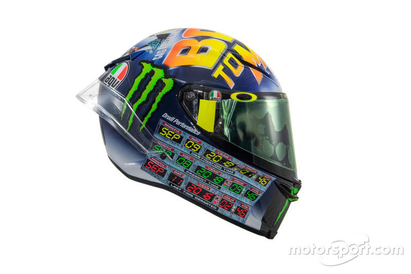 Helmdesign von Valentino Rossi, Yamaha Factory Racing, für den GP San Marino 2018 in Misano