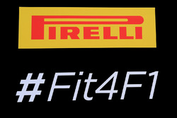 Pirelli logo and hashtag #Fit4F1