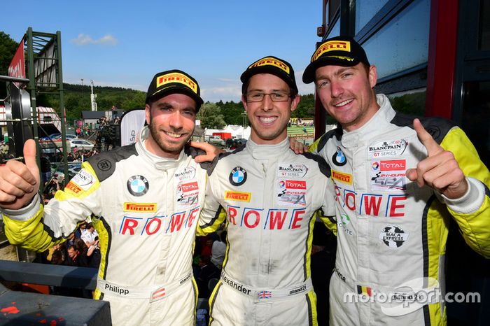 I vincitori della gara #99 Rowe Racing, BMW M6 GT3: Maxime Martin, Philipp Eng, Alexander Sims