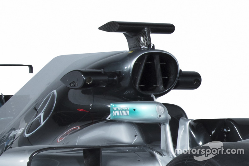 Mercedes AMG F1 W08, air scope e roll bar