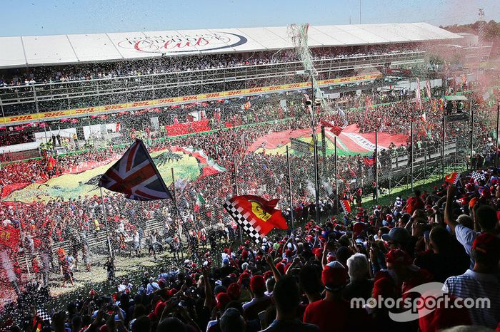 Podium celebration atmosphere