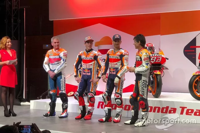 Mick Doohan, Alex Criville, Marc Márquez y Jorge Lorenzo, Repsol Honda Team
