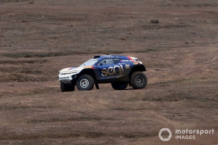 La suspensión rota en el coche de Sara Price, Kyle Leduc, Chip Ganassi Racing