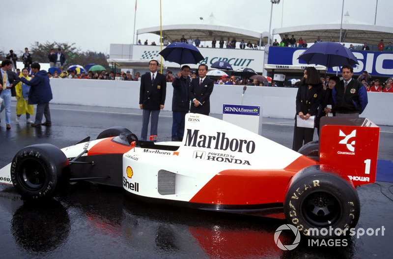 The Championship winning 1991 McLaren Honda of Ayrton Senna when Viviane Senna da Silva visits the GP