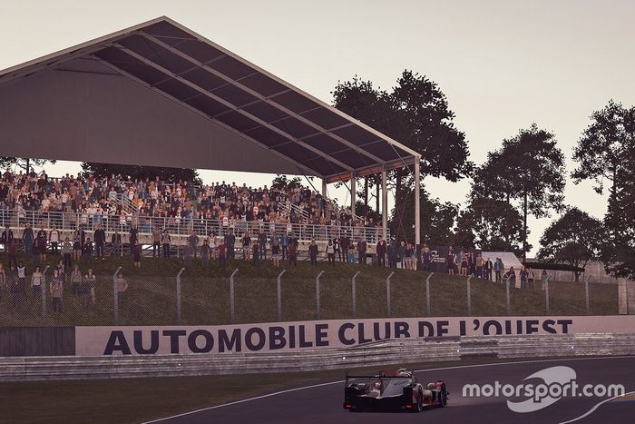 Acciones en la pista al atardecer