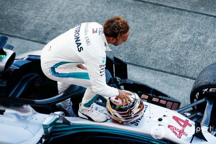 Lewis Hamilton, Mercedes AMG F1 W09, celebra el triunfo
