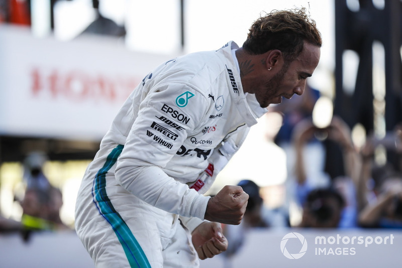 Lewis Hamilton, Mercedes AMG F1, fête sa victoire