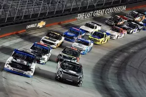 Race Winner Brett Moffitt, GMS Racing, Chevrolet Silverado Midnight Moon Moonshine