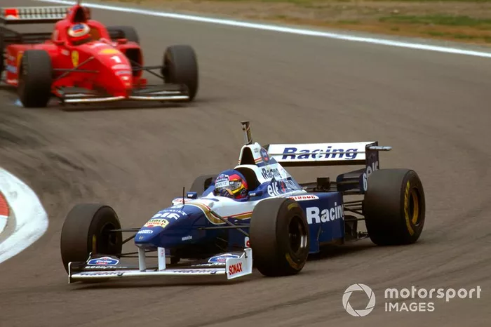 Jacques Villeneuve, Williams FW18 Renault, Michael Schumacher, Ferrari F310