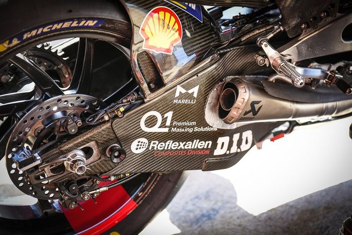 Detalle de la moto del equipo Ducati