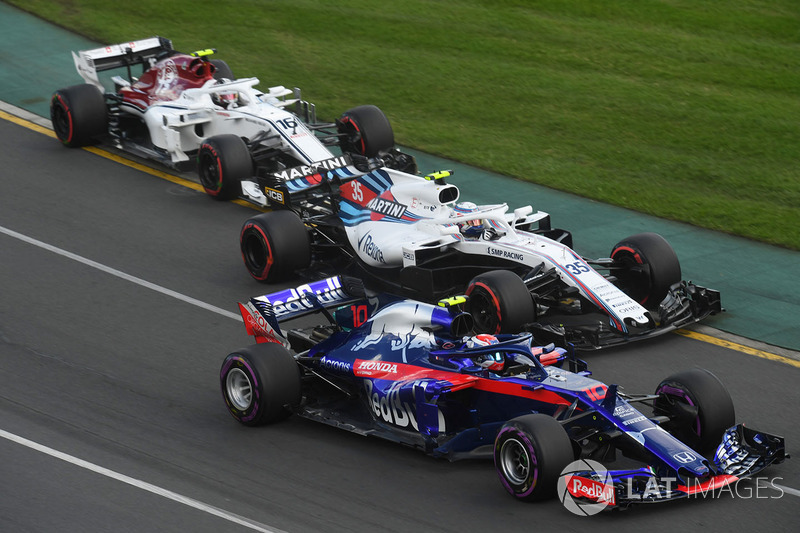 Pierre Gasly, Scuderia Toro Rosso STR13, Sergey Sirotkin, Williams FW41,Charles Leclerc, Sauber C37